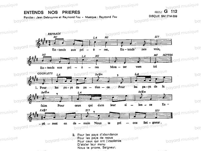 Chantons En Eglise Entends Nos Pri res