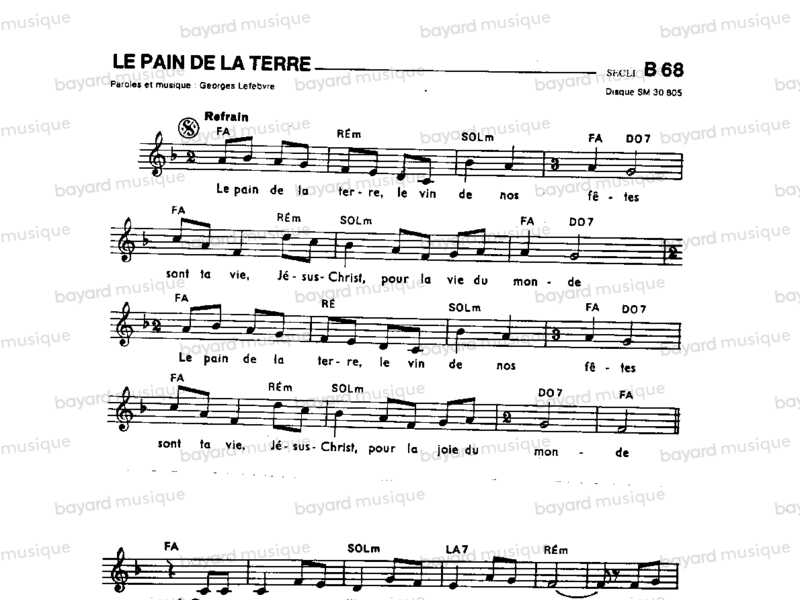 Chantons en Eglise - Le pain de la terre