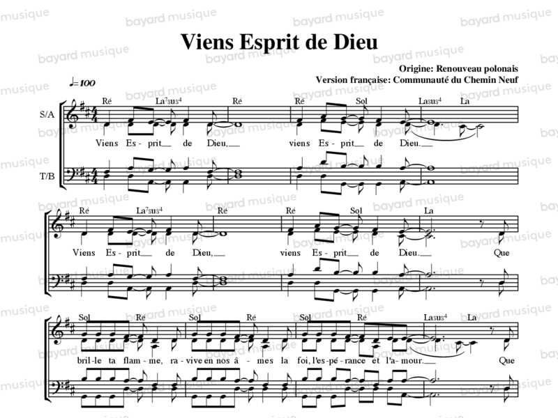 Chantons en Eglise - Viens Esprit de Dieu