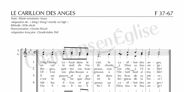 Chantons en Eglise - Le carillon des anges (F37-67) Noury/Thil/Studio SM