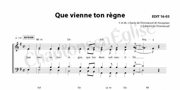 Chantons en Eglise - Que vienne ton règne (EDIT16-03) Cté  Emmanuel/L'Emmanuel