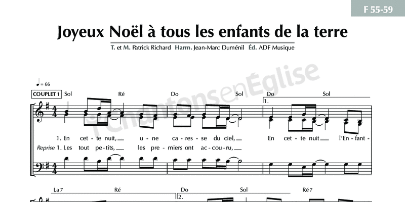 Chantons En Eglise Joyeux Noel A Tous Les Enfants De La Terre F55 59 Richard Adf Musique